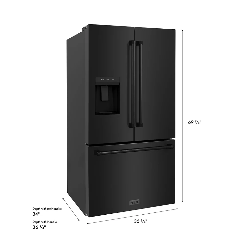 ZLINE 36 in. 28.9 cu. ft. Standard-Depth French Door External Water Dispenser Refrigerator with Dual Ice Maker in Fingerprint-Resistant Black Stainless Steel, Open Box-Great Condition - Image 19
