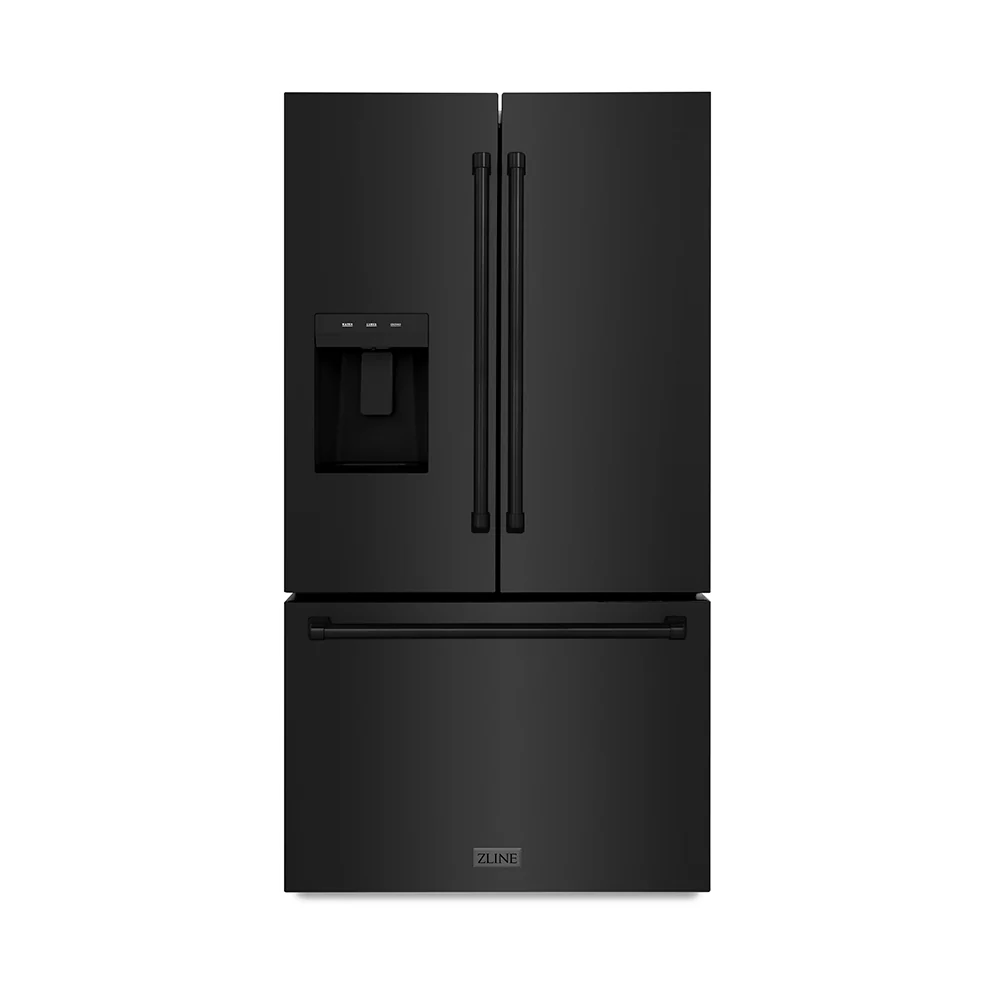 ZLINE 36 in. 28.9 cu. ft. Standard-Depth French Door External Water Dispenser Refrigerator with Dual Ice Maker in Fingerprint-Resistant Black Stainless Steel, Open Box-Great Condition - Image 6