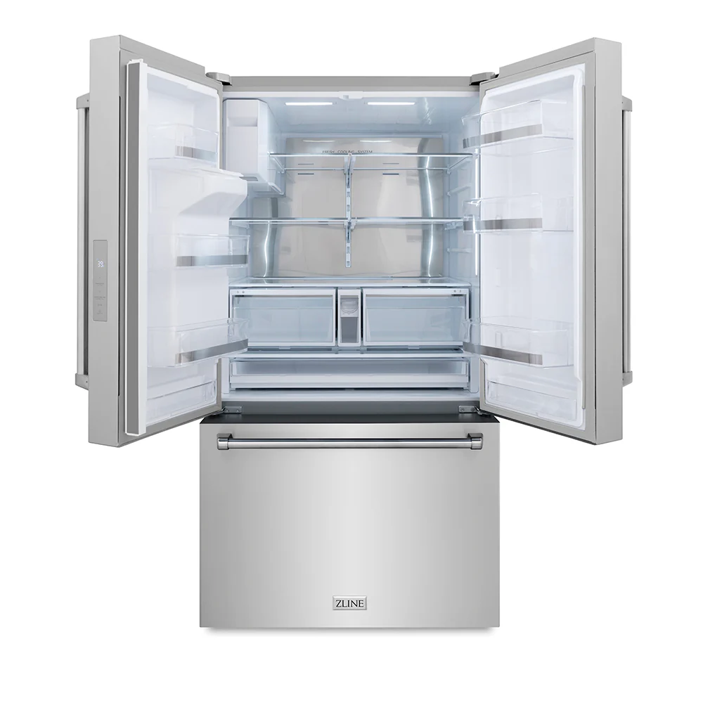 ZLINE 36 in. 28.9 cu. ft. Standard-Depth French Door External Water Dispenser Refrigerator with Dual Ice Maker in Fingerprint-Resistant Stainless Steel, Open Box-Good Condition - Image 4