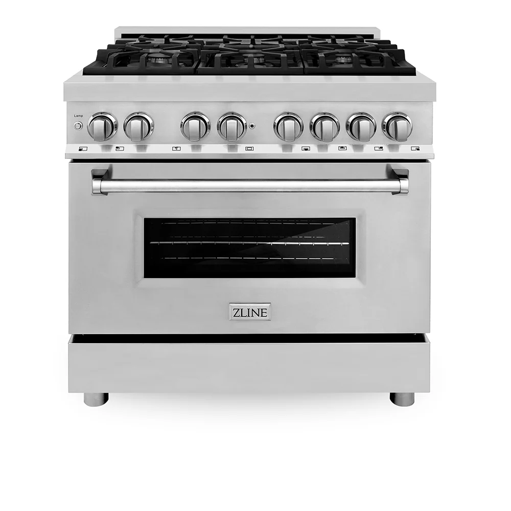 ZLINE 36 in. 4.6 cu. ft. Legacy Dual Fuel Range with 6 Burner Gas Cooktop and Electric Convection Oven in Stainless Steel, Open Box-Good Condition - Image 3