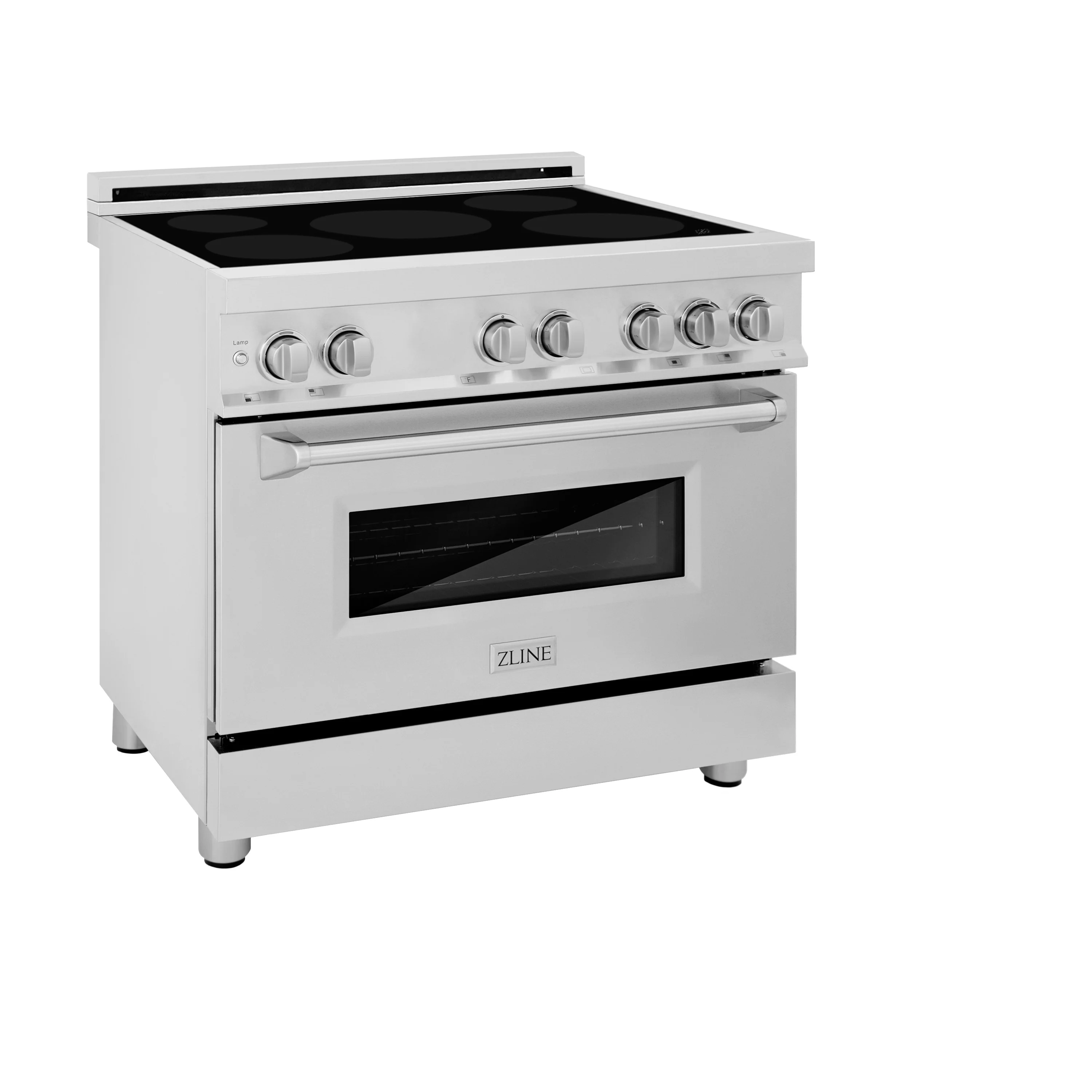 ZLINE 36 in. 4.6 cu. ft. Legacy Induction Range with 5 Element Cooktop and Electric Convection Oven in Stainless Steel, Open Box-Great Condition