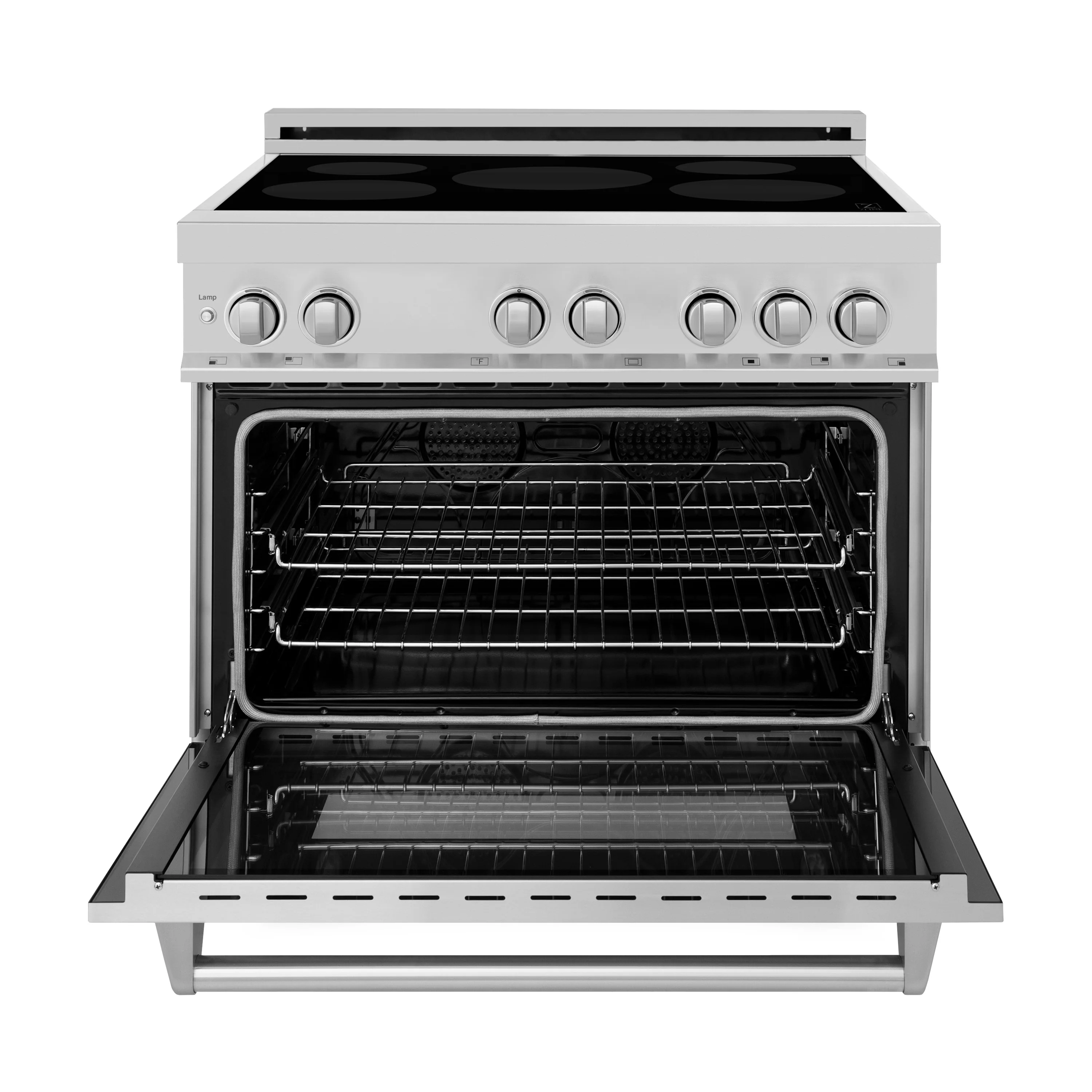 ZLINE 36 in. 4.6 cu. ft. Legacy Induction Range with 5 Element Cooktop and Electric Convection Oven in Stainless Steel, Open Box-Great Condition - Image 5