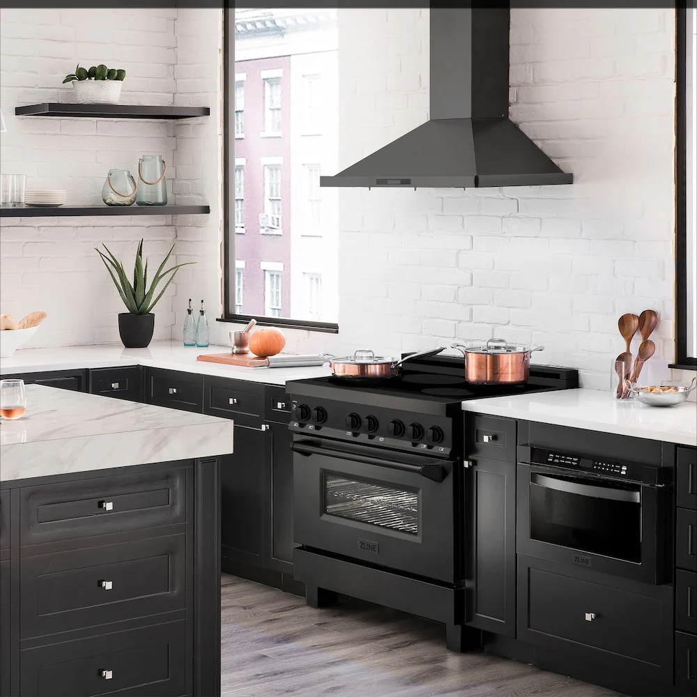 ZLINE 36 in. 4.6 cu. ft. Legacy Induction Range with 5 Element Cooktop and Electric Oven in Black Stainless Steel, Open Box-Great Condition - Image 3