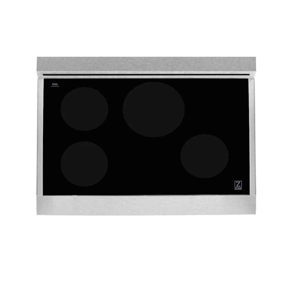 ZLINE 36 in. 4.6 cu. ft. Legacy Induction Range with 5 Element Cooktop and Electric Oven in Satin Stainless Steel and Red Matte Door, Open Box-Great Condition - Image 2