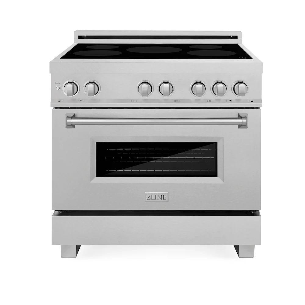 ZLINE 36 in. 4.6 cu. ft. Legacy Induction Range with 5 Element Cooktop and Electric Oven in Satin Stainless Steel, Open Box-Great Condition - Image 4