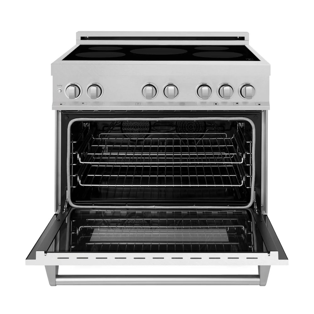 ZLINE 36 in. 4.6 cu. ft. Legacy Induction Range with 5 Element Cooktop and Electric Oven in Satin Stainless Steel, Open Box-Great Condition - Image 5
