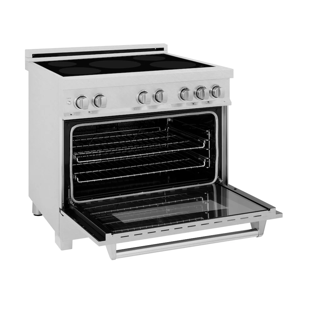 ZLINE 36 in. 4.6 cu. ft. Legacy Induction Range with 5 Element Cooktop and Electric Oven in Satin Stainless Steel, Open Box-Great Condition - Image 7