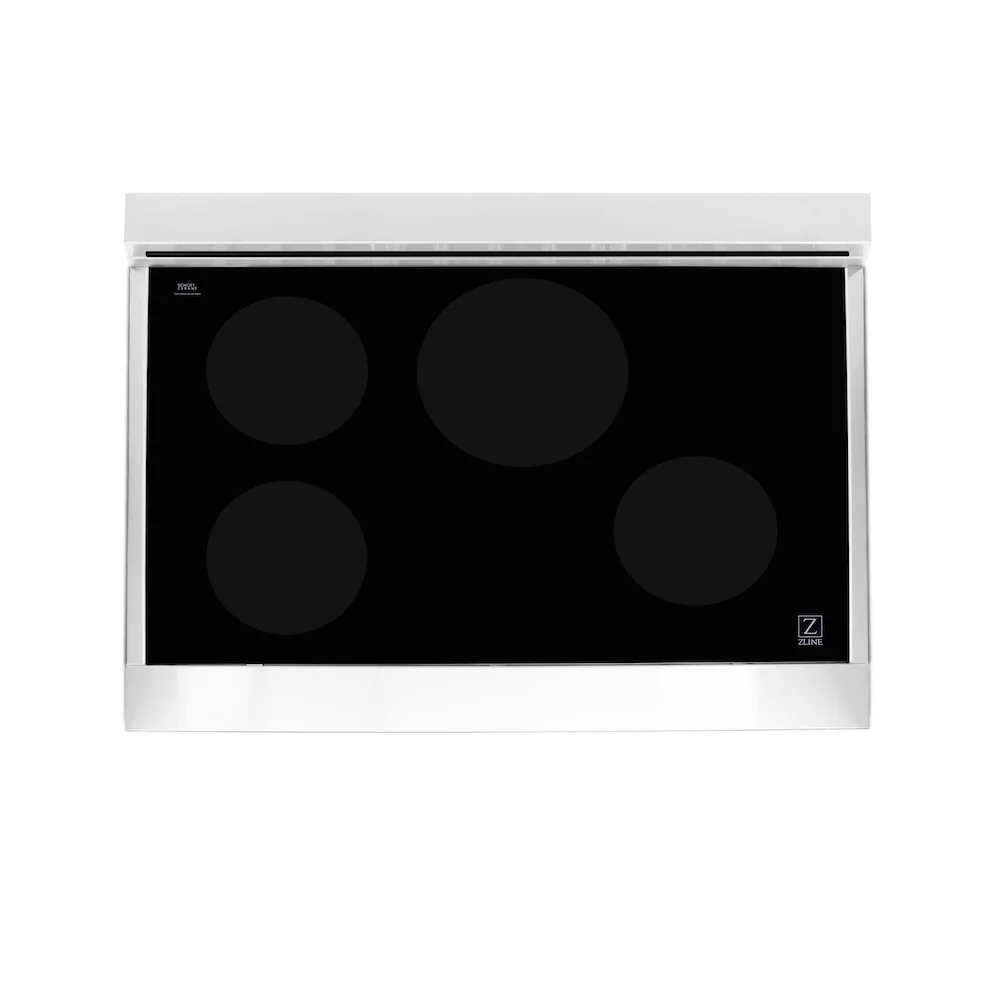 ZLINE 36 in. 4.6 cu. ft. Legacy Induction Range with 5 Element Cooktop and Electric Oven in Stainless Steel and Blue Gloss Door, Open Box-Great Condition - Image 2