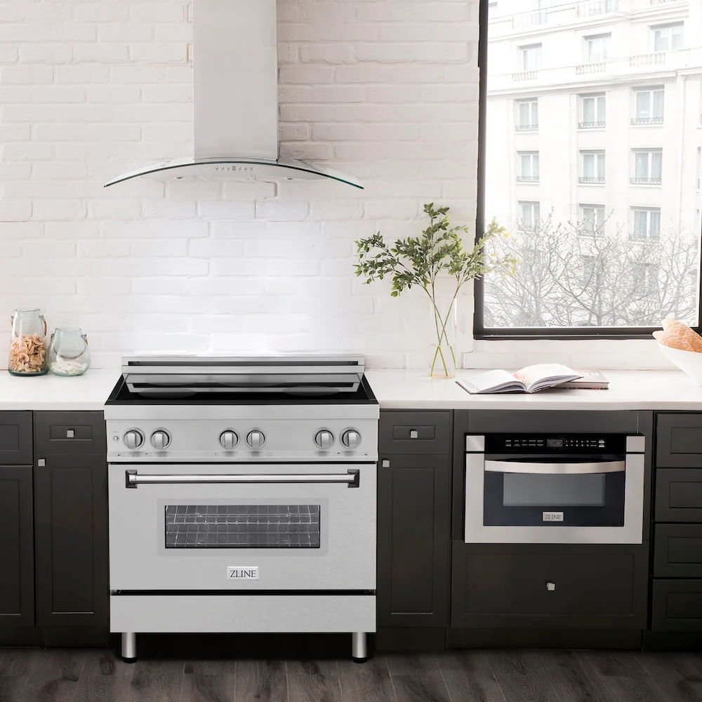 ZLINE 36 in. 4.6 cu. ft. Legacy Induction Range with 5 Element Cooktop and Electric Oven in Stainless Steel with Satin Stainless Steel, Open Box-Great Condition - Image 3