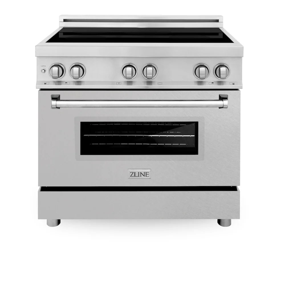 ZLINE 36 in. 4.6 cu. ft. Legacy Induction Range with 5 Element Cooktop and Electric Oven in Stainless Steel with Satin Stainless Steel, Open Box-Great Condition - Image 4