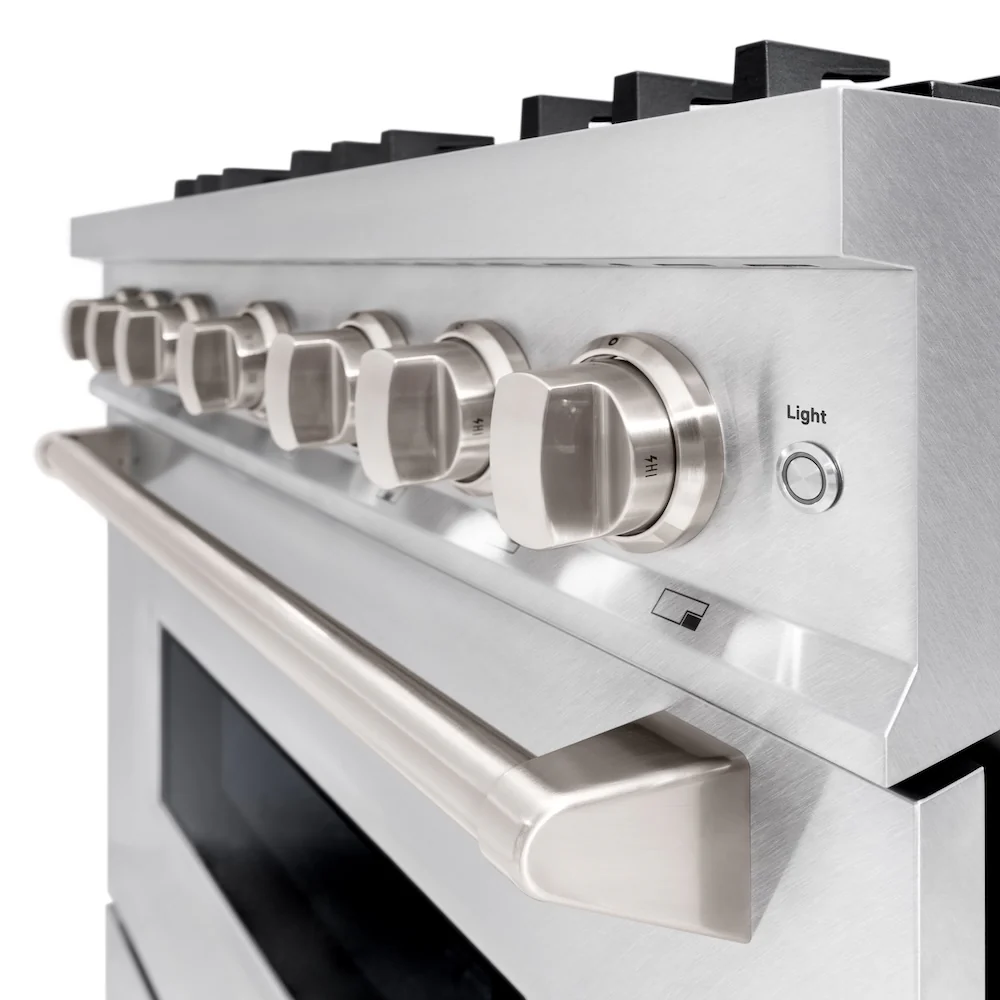ZLINE 36 in. 5.2 cu. ft. Classic Dual Fuel Range with 6 Burner Gas Cooktop and Electric Convection Oven in Satin Stainless Steel, Open Box-Great Condition - Image 12