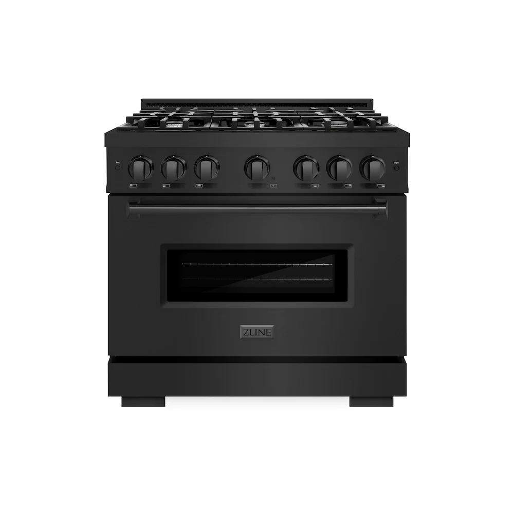 ZLINE 36 in. 5.2 cu. ft. Classic Gas Range with 6 Burner Cooktop and Convection Gas Oven in Black Stainless Steel, Open Box-Great Condition - Image 3