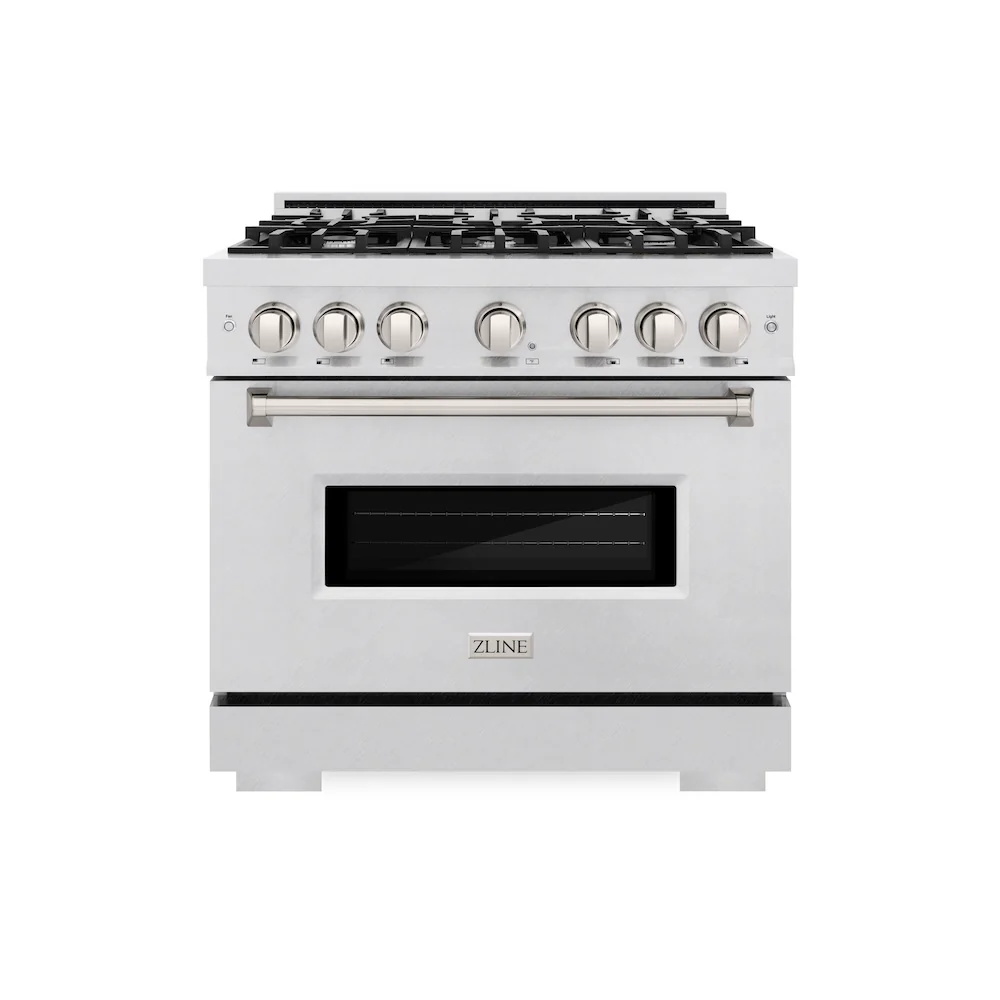 ZLINE 36 in. 5.2 cu. ft. Classic Gas Range with 6 Burner Cooktop and Convection Gas Oven in Satin Stainless Steel, Open Box-Great Condition - Image 3