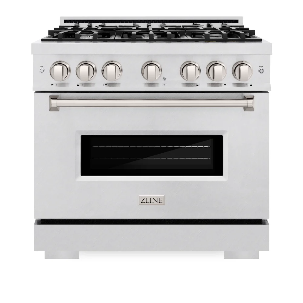 ZLINE 36 in. 5.2 cu. ft. Classic Gas Range with 6 Burner Cooktop and Convection Gas Oven in Satin Stainless Steel, Open Box-Great Condition - Image 4