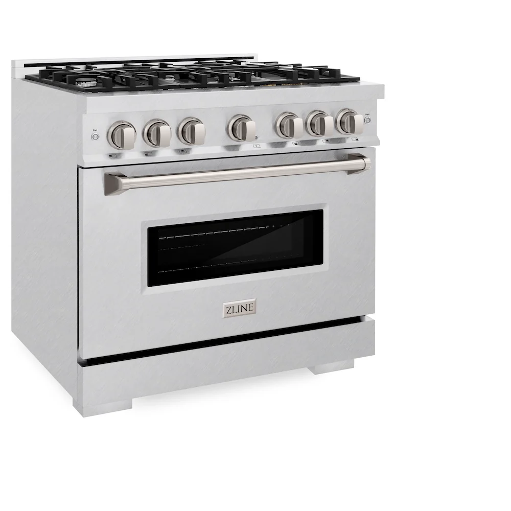 ZLINE 36 in. 5.2 cu. ft. Classic Gas Range with 6 Burner Cooktop and Convection Gas Oven in Satin Stainless Steel, Open Box-Great Condition - Image 6