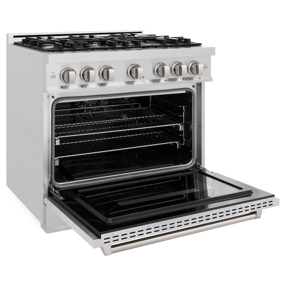 ZLINE 36 in. 5.2 cu. ft. Classic Gas Range with 6 Burner Cooktop and Convection Gas Oven in Satin Stainless Steel, Open Box-Great Condition - Image 7