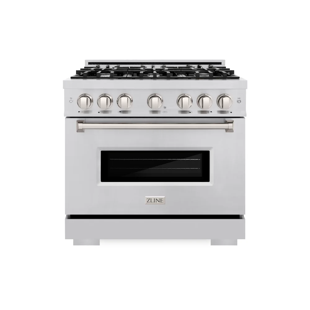 ZLINE 36 in. 5.2 cu. ft. Classic Gas Range with 6 Burner Cooktop and Convection Gas Oven in Stainless Steel, Open Box-Great Condition - Image 3