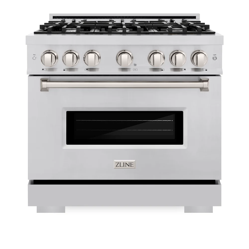 ZLINE 36 in. 5.2 cu. ft. Classic Gas Range with 6 Burner Cooktop and Convection Gas Oven in Stainless Steel, Open Box-Great Condition - Image 4