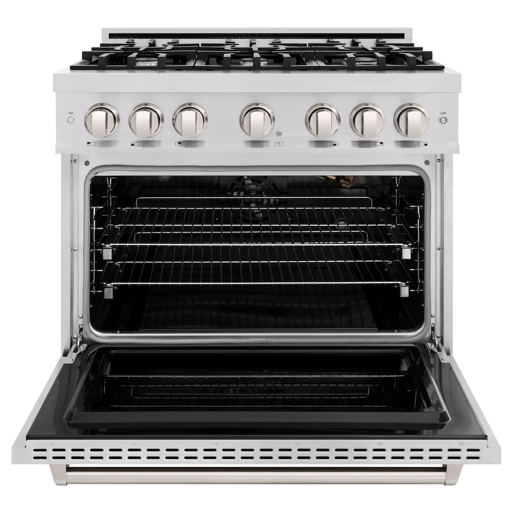ZLINE 36 in. 5.2 cu. ft. Classic Gas Range with 6 Burner Cooktop and Convection Gas Oven in Stainless Steel, Open Box-Great Condition - Image 5