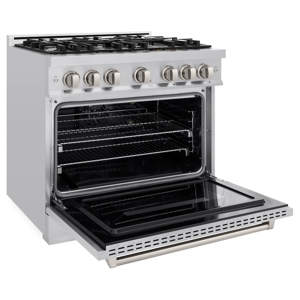 ZLINE 36 in. 5.2 cu. ft. Classic Gas Range with 6 Burner Cooktop and Convection Gas Oven in Stainless Steel, Open Box-Great Condition - Image 7