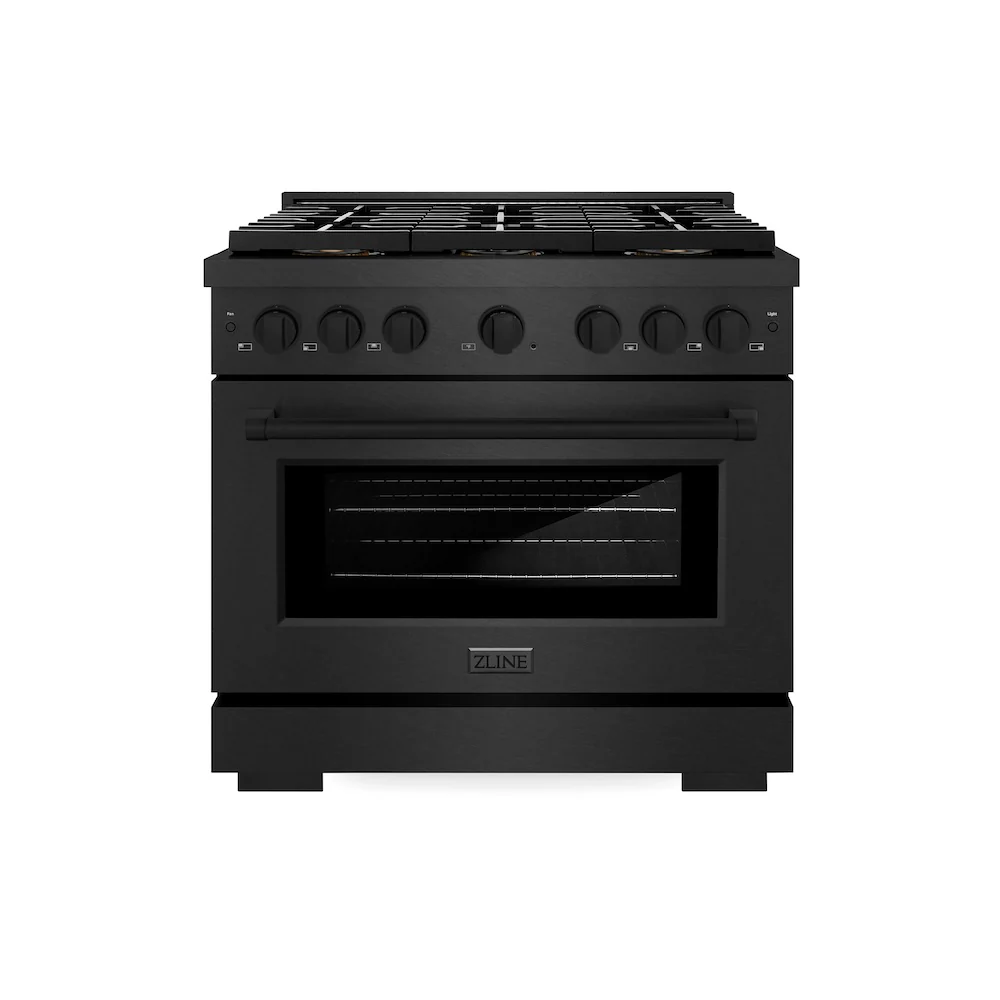 ZLINE 36 in. 5.2 cu. ft. Paramount Dual Fuel Range with 6 Burner DuoPro™ Cooktop and Electric Convection Oven in Black Satin Stainless Steel, Open Box-Great Condition - Image 3