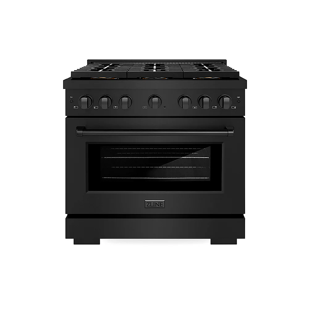ZLINE 36 in. 5.2 cu. ft. Paramount Dual Fuel Range with 6 Burner DuoPro™ Cooktop and Electric Convection Oven in Black Stainless Steel, Open Box-Great Condition - Image 4