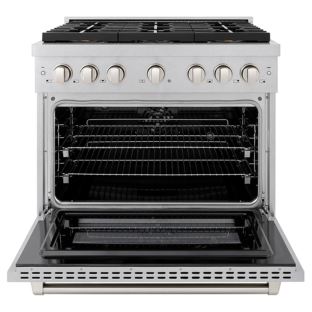 ZLINE 36 in. 5.2 cu. ft. Paramount Dual Fuel Range with 6 Burner DuoPro™ Cooktop and Electric Convection Oven in Satin Stainless Steel, Open Box-Great Condition - Image 5