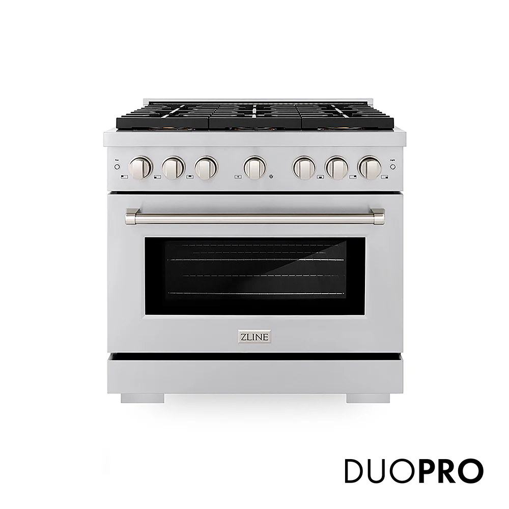 ZLINE 36 in. 5.2 cu. ft. Paramount Dual Fuel Range with 6 Burner DuoPro™ Cooktop and Electric Convection Oven in Stainless Steel, Open Box-Good Condition