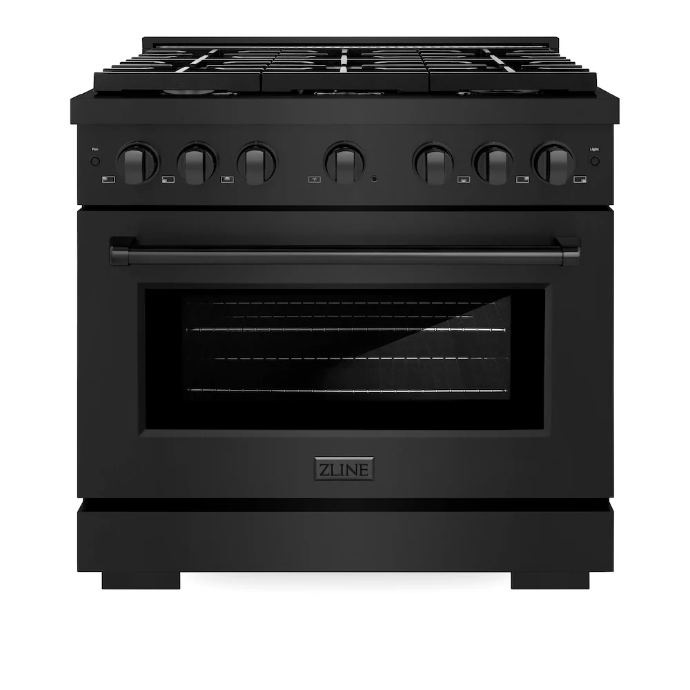 ZLINE 36 in. 5.2 cu. ft. Paramount Dual Fuel Range with 6 Burner Gas Cooktop and Electric Convection Oven in Black Stainless Steel, Open Box-Great Condition - Image 3