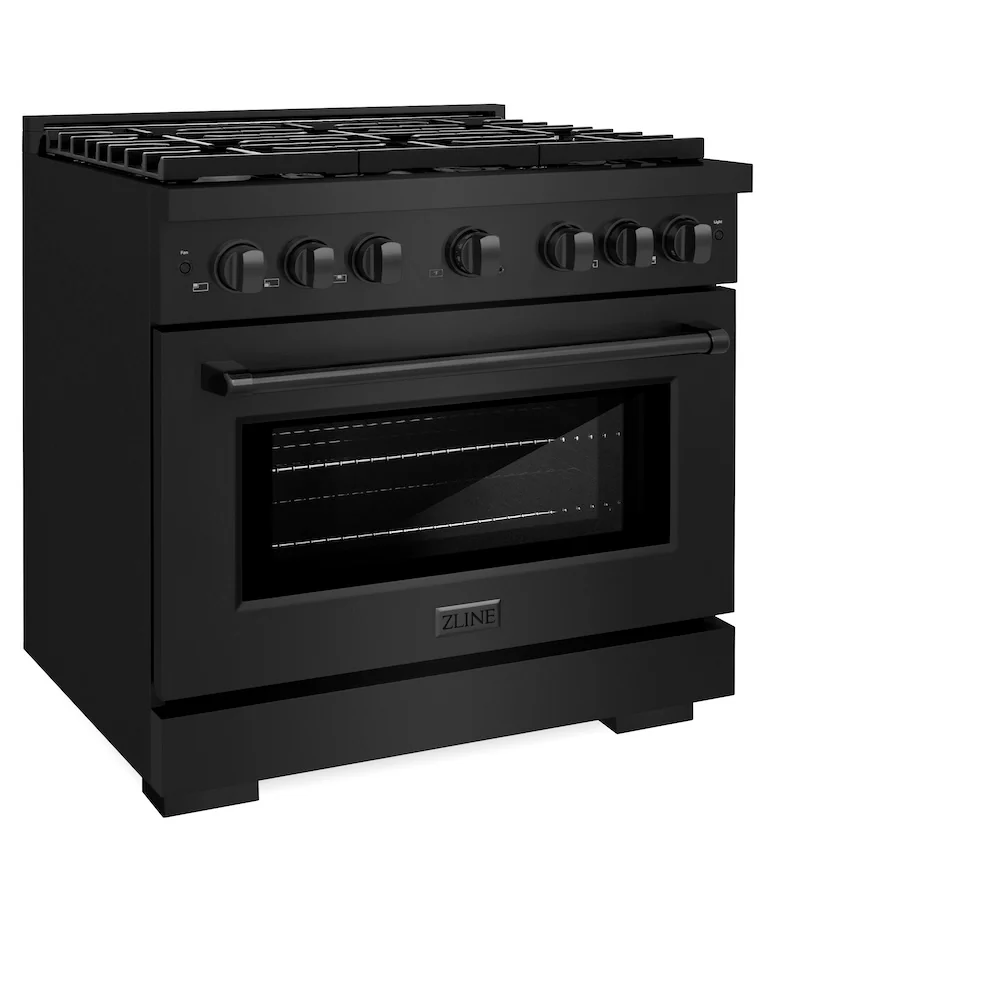 ZLINE 36 in. 5.2 cu. ft. Paramount Dual Fuel Range with 6 Burner Gas Cooktop and Electric Convection Oven in Black Stainless Steel, Open Box-Great Condition - Image 5