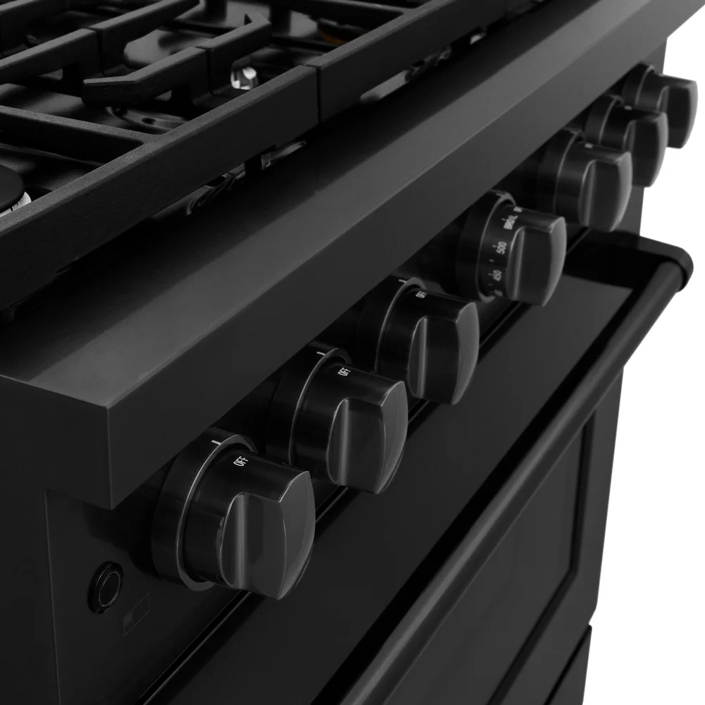 ZLINE 36 in. 5.2 cu. ft. Paramount Dual Fuel Range with 6 Burner Gas Cooktop and Electric Convection Oven in Black Stainless Steel, Open Box-Great Condition - Image 6