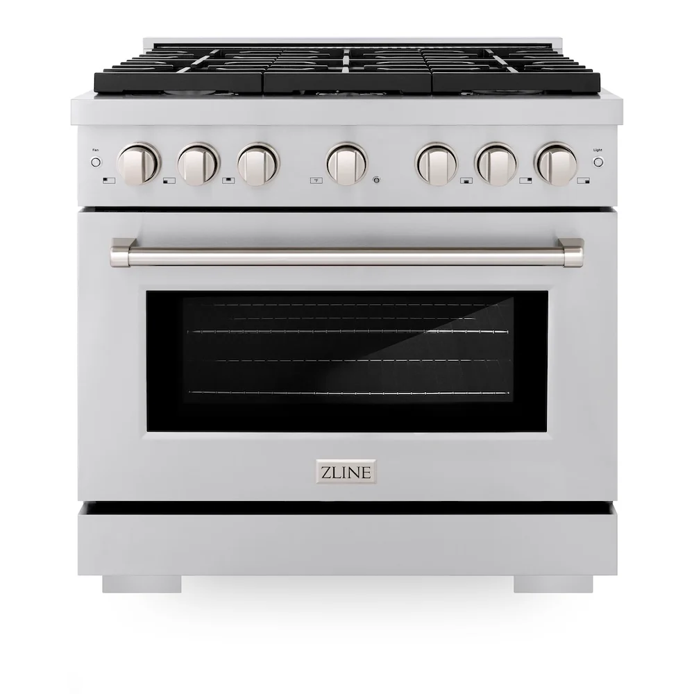 ZLINE 36 in. 5.2 cu. ft. Paramount Dual Fuel Range with 6 Burner Gas Cooktop and Electric Convection Oven in Stainless Steel, Open Box-Great Condition - Image 4