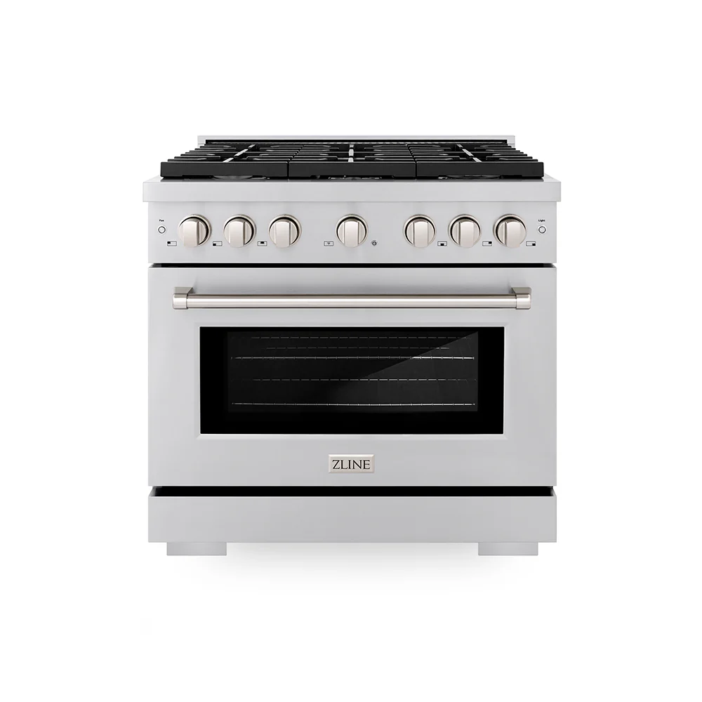 ZLINE 36 in. 5.2 cu. ft. Paramount Gas Range with 6 Burner Cooktop and Convection Gas Oven in Stainless Steel, Open Box-Great Condition - Image 4