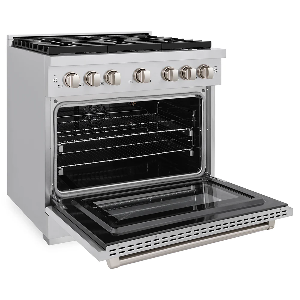 ZLINE 36 in. 5.2 cu. ft. Paramount Gas Range with 6 Burner Cooktop and Convection Gas Oven in Stainless Steel, Open Box-Great Condition - Image 7