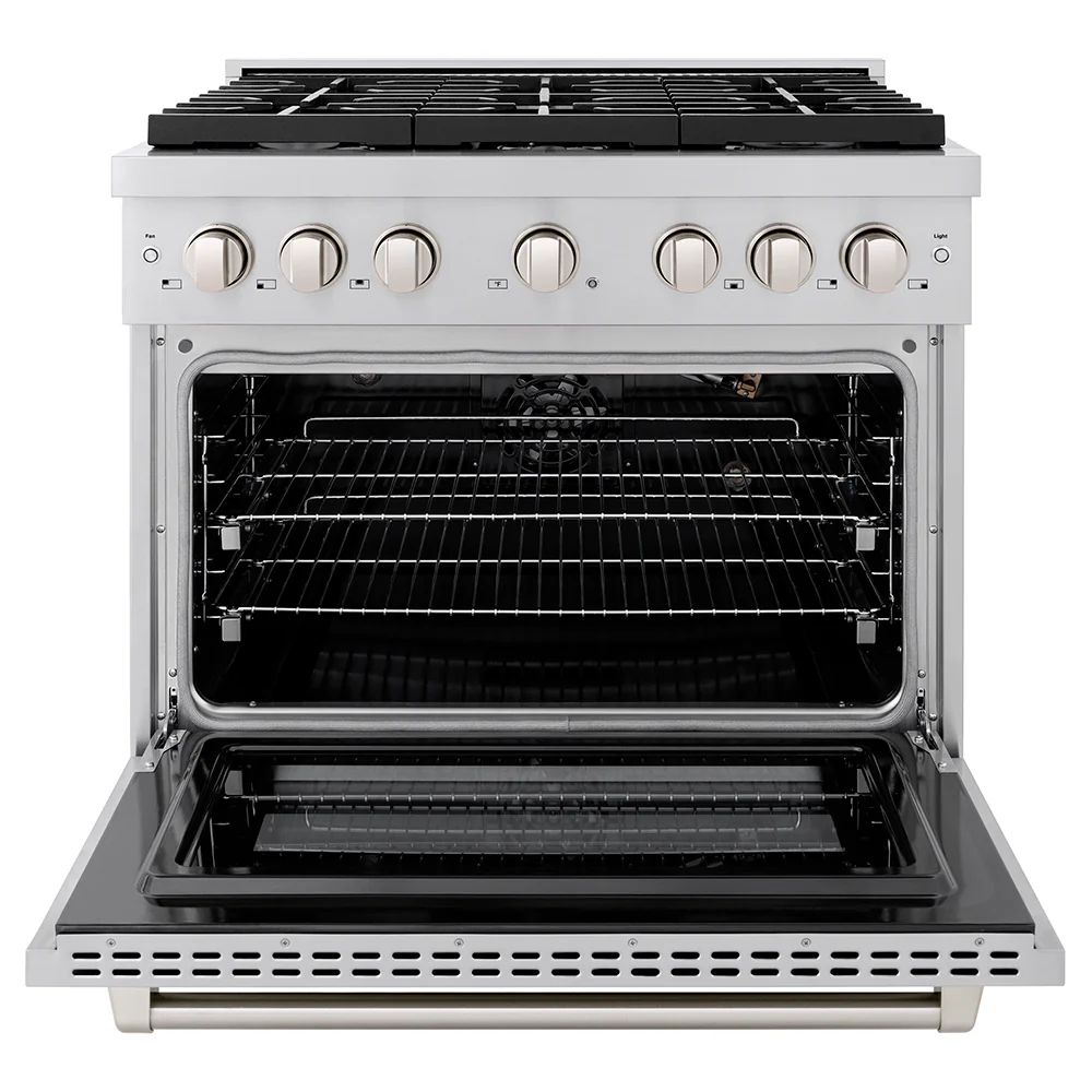 ZLINE 36 in. 5.2 cu. ft. Paramount Gas Range with 6 Burner Cooktop and Convection Gas Oven in Stainless Steel, Open Box-Good Condition - Image 6