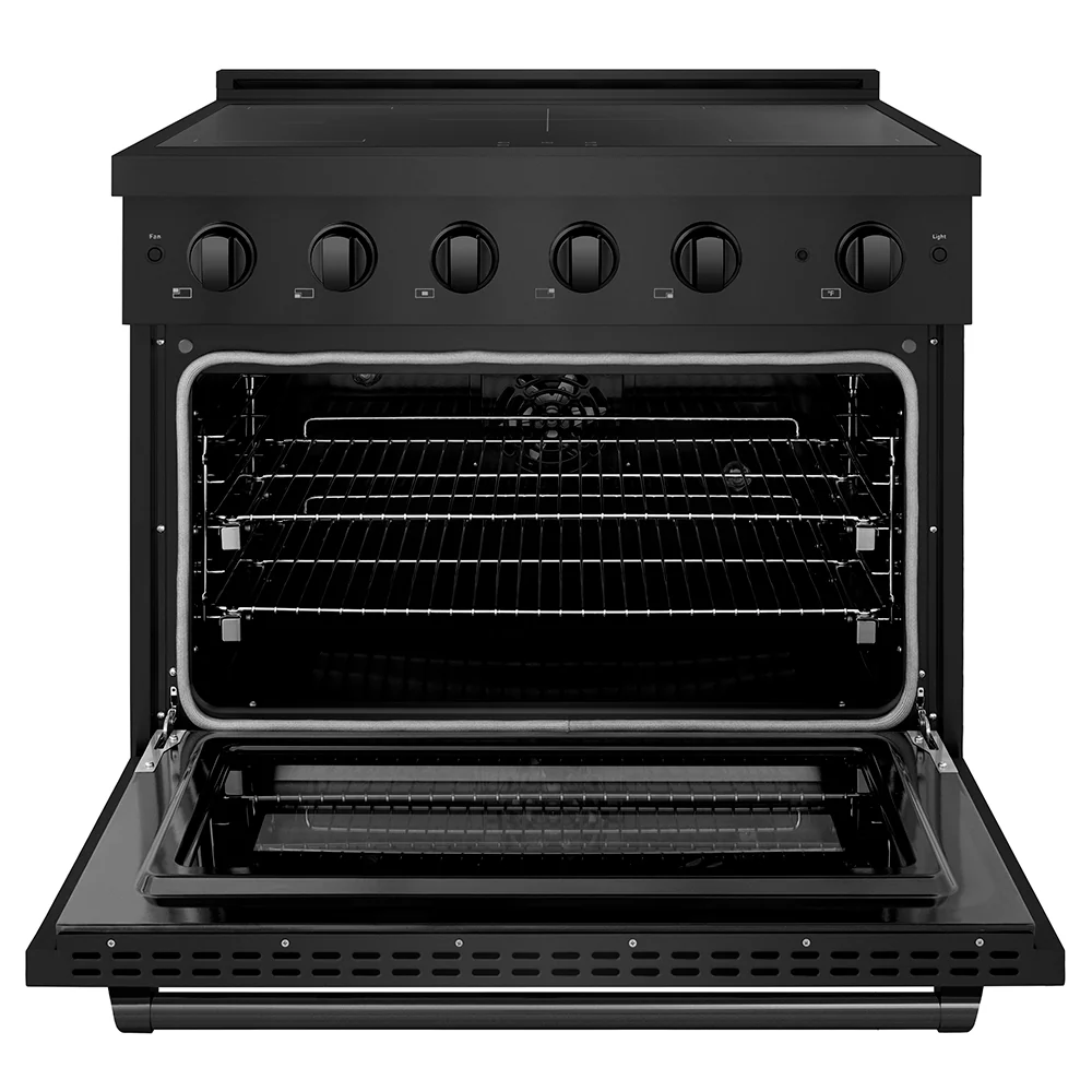 ZLINE 36 in. 5.2 cu. ft. Paramount Induction Range with 5 Element Cooktop and Electric Convection Oven in Black Stainless Steel, Open Box-Great Condition - Image 3
