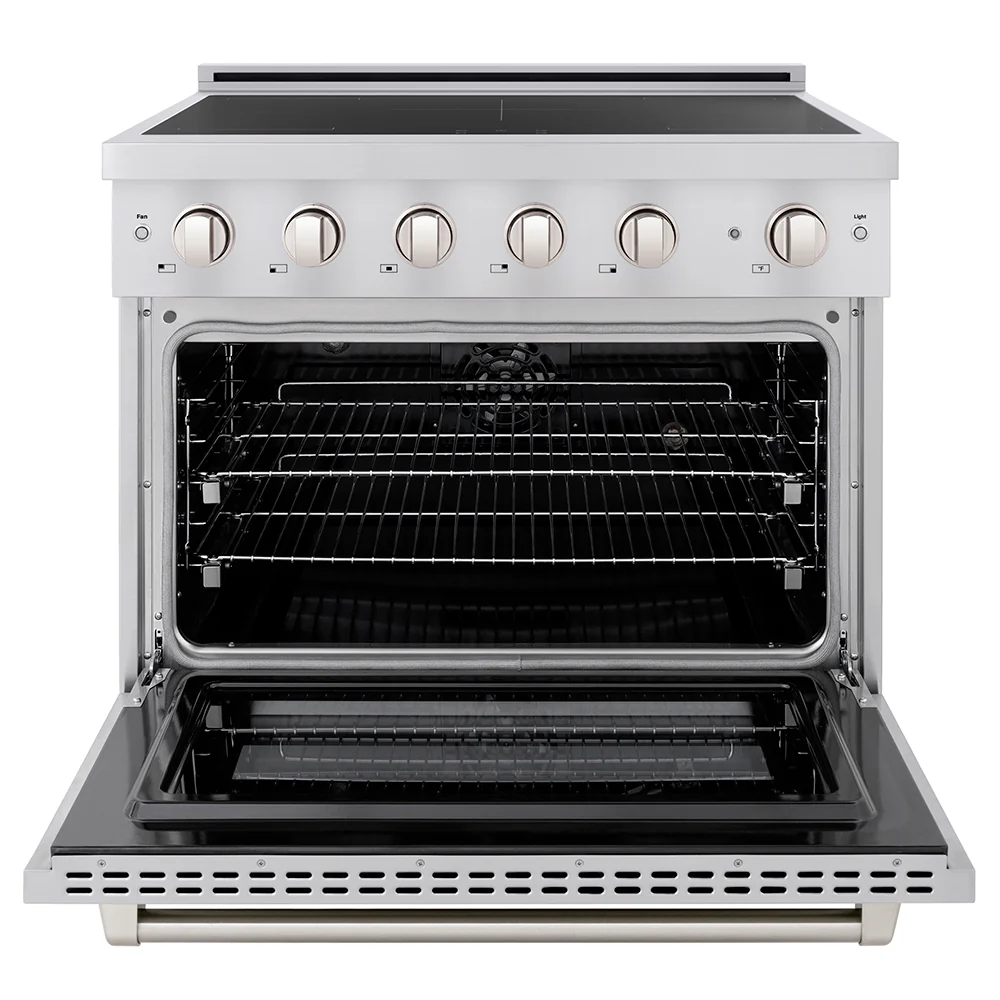 ZLINE 36 in. 5.2 cu. ft. Paramount Induction Range with 5 Element Cooktop and Electric Convection Oven in Stainless Steel, Open Box-Great Condition - Image 4