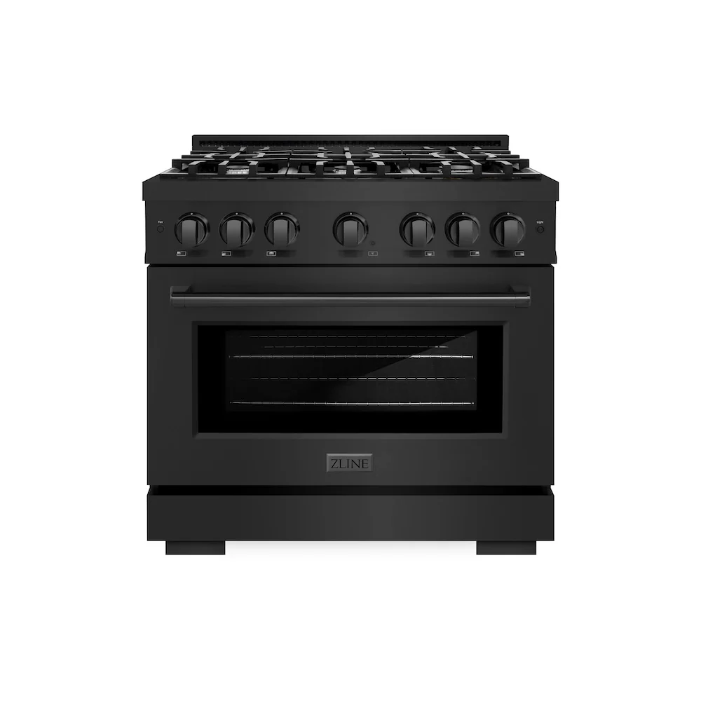 ZLINE 36 in. 5.2 cu. ft. Select Dual Fuel Range with 6 Burner Gas Cooktop and Electric Convection Oven in Black Stainless Steel, Open Box-Great Condition - Image 3