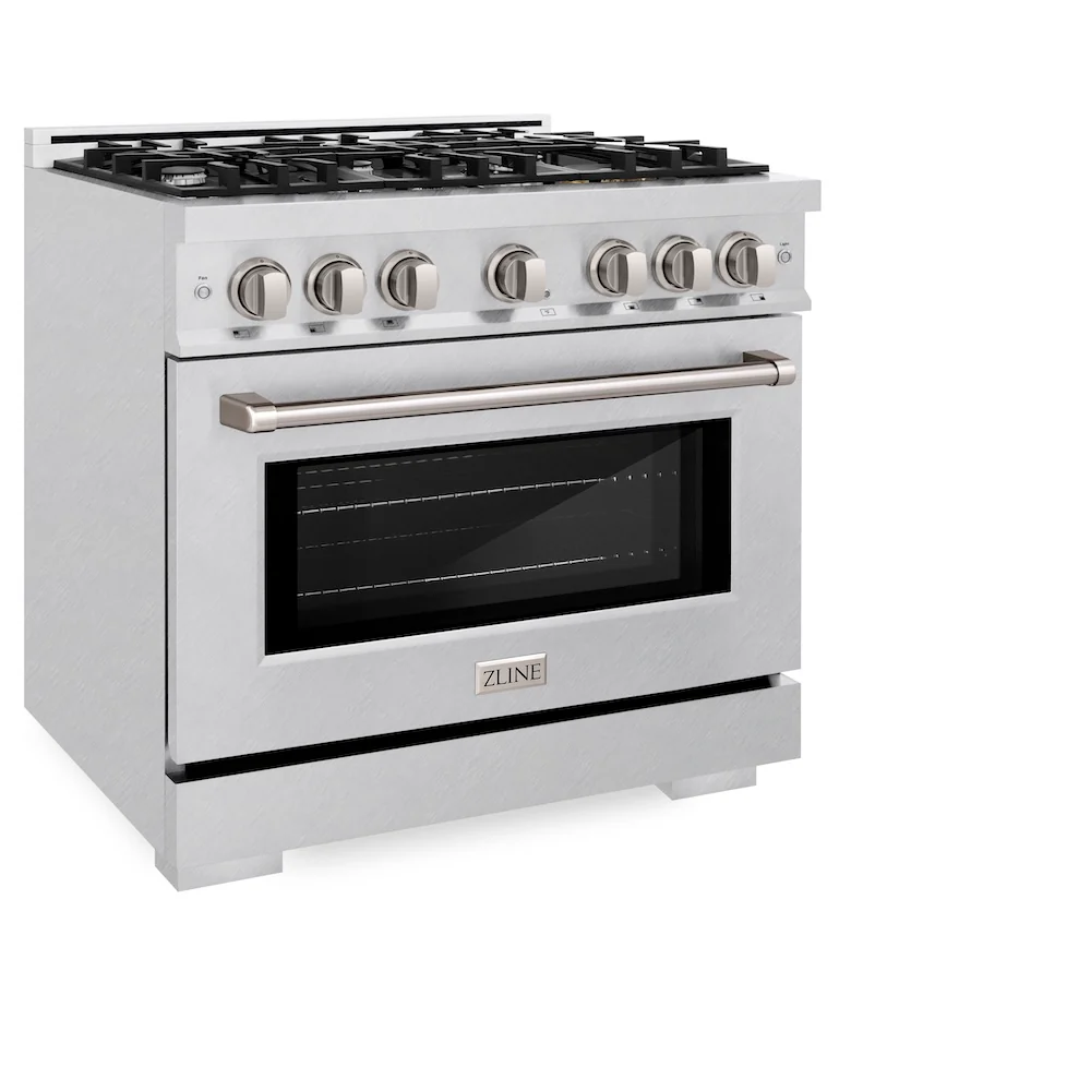 ZLINE 36 in. 5.2 cu. ft. Select Gas Range with 6 Burner Cooktop and Convection Gas Oven in Satin Stainless Steel, Open Box-Great Condition - Image 6
