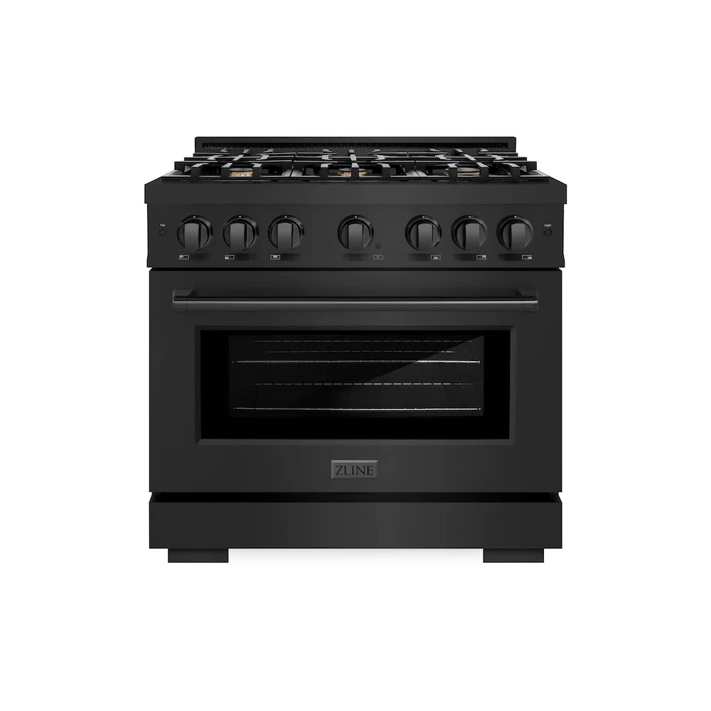 ZLINE 36 in. 5.2 cu. ft. Select Gas Range with Convection Gas Oven in Black Stainless Steel with 6 Brass Burners, Open Box-Great Condition - Image 3