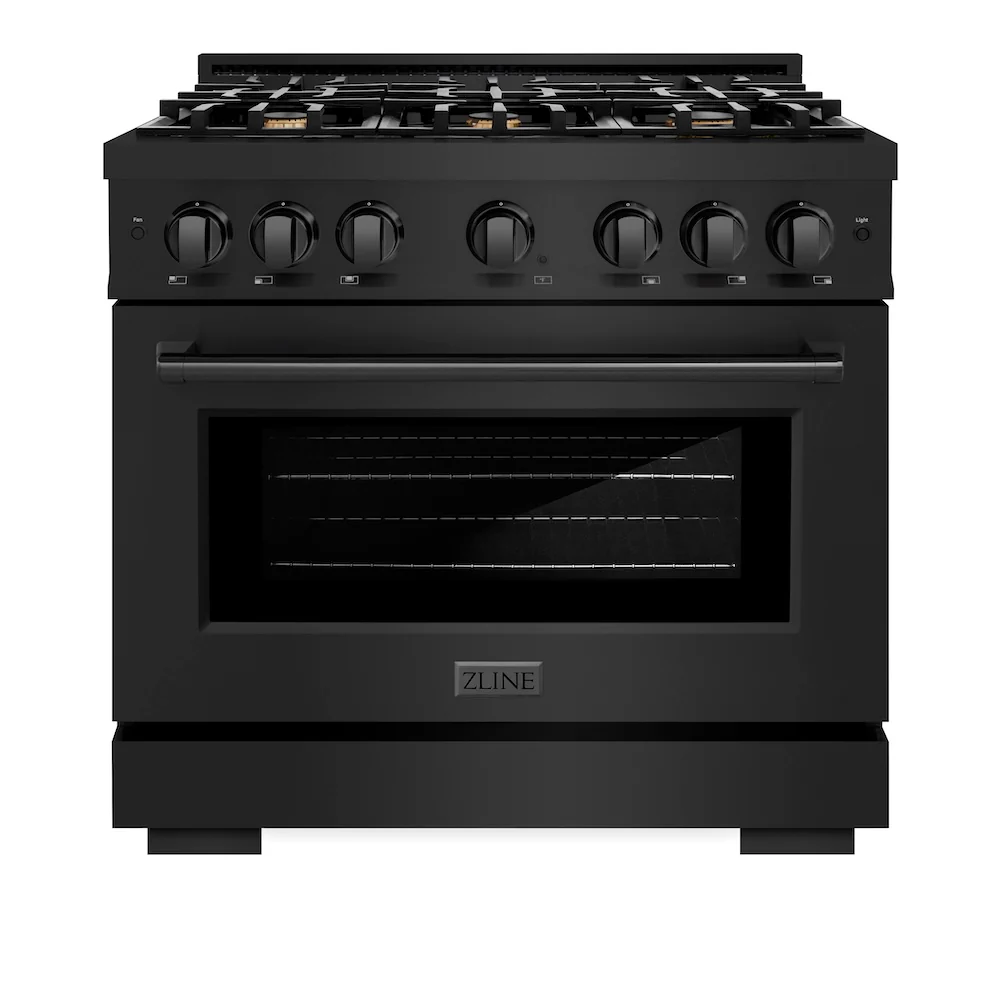 ZLINE 36 in. 5.2 cu. ft. Select Gas Range with Convection Gas Oven in Black Stainless Steel with 6 Brass Burners, Open Box-Great Condition - Image 4