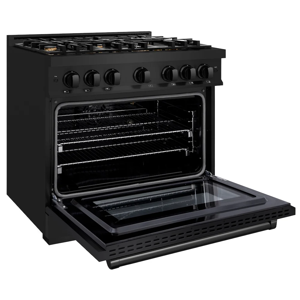 ZLINE 36 in. 5.2 cu. ft. Select Gas Range with Convection Gas Oven in Black Stainless Steel with 6 Brass Burners, Open Box-Great Condition - Image 7