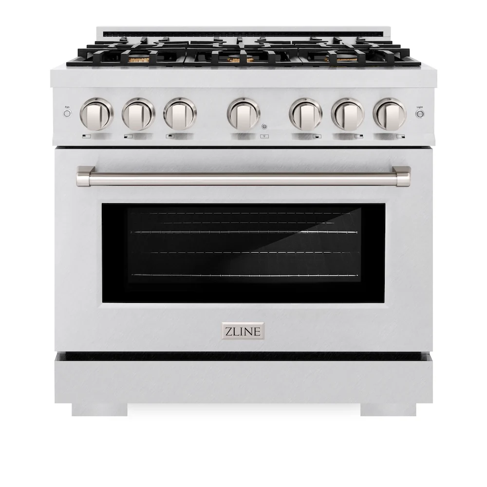 ZLINE 36 in. 5.2 cu. ft. Select Gas Range with Convection Gas Oven in Satin Stainless Steel with 6 Brass Burners, Open Box-Great Condition - Image 4