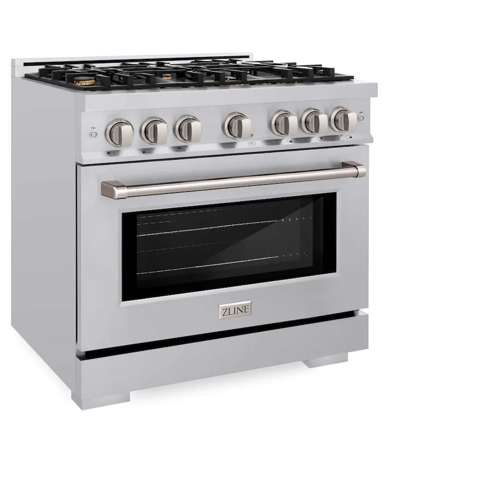 ZLINE 36 in. 5.2 cu. ft. Select Gas Range with Convection Gas Oven in Stainless Steel with 6 Brass Burners, Open Box-Great Condition - Image 6