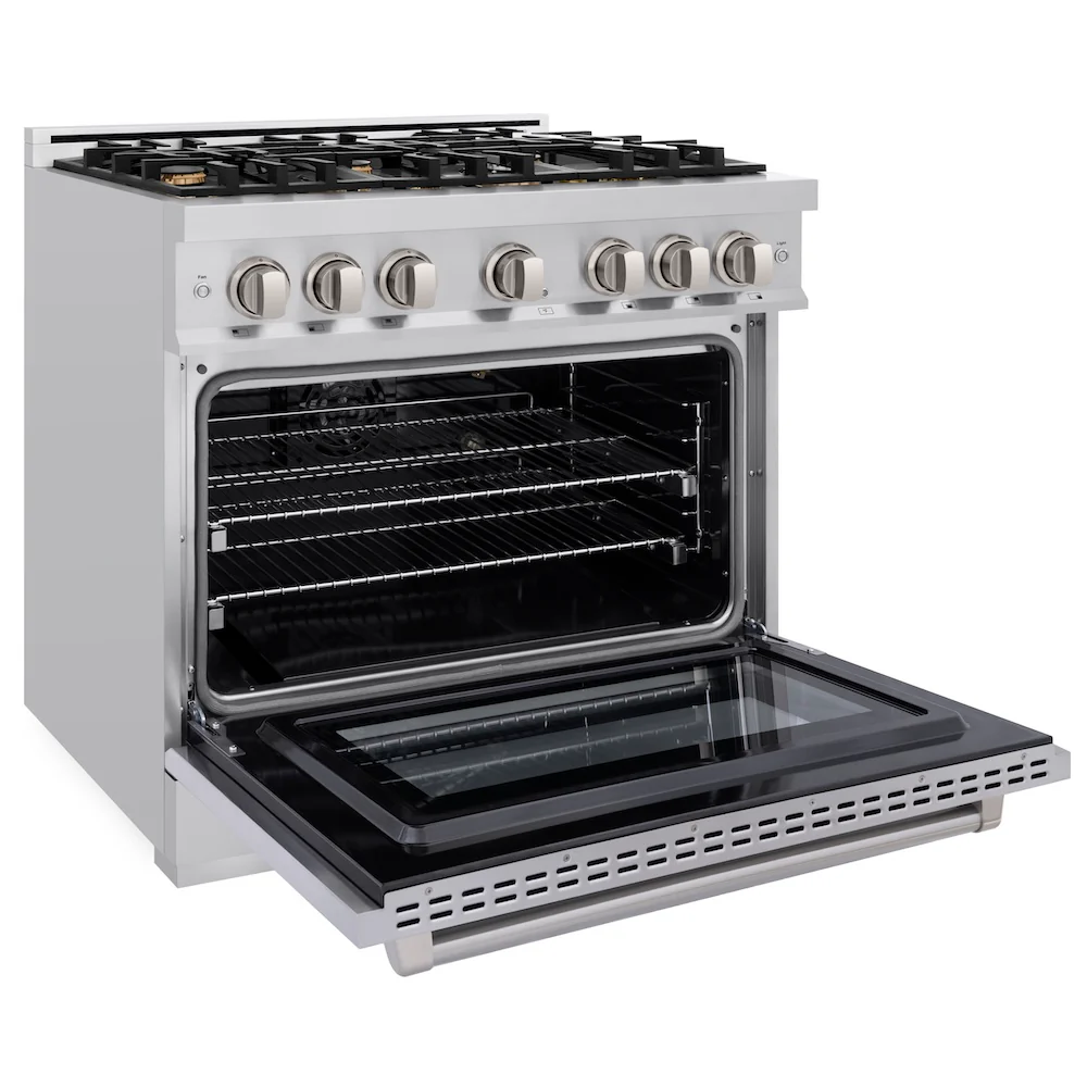 ZLINE 36 in. 5.2 cu. ft. Select Gas Range with Convection Gas Oven in Stainless Steel with 6 Brass Burners, Open Box-Great Condition - Image 7