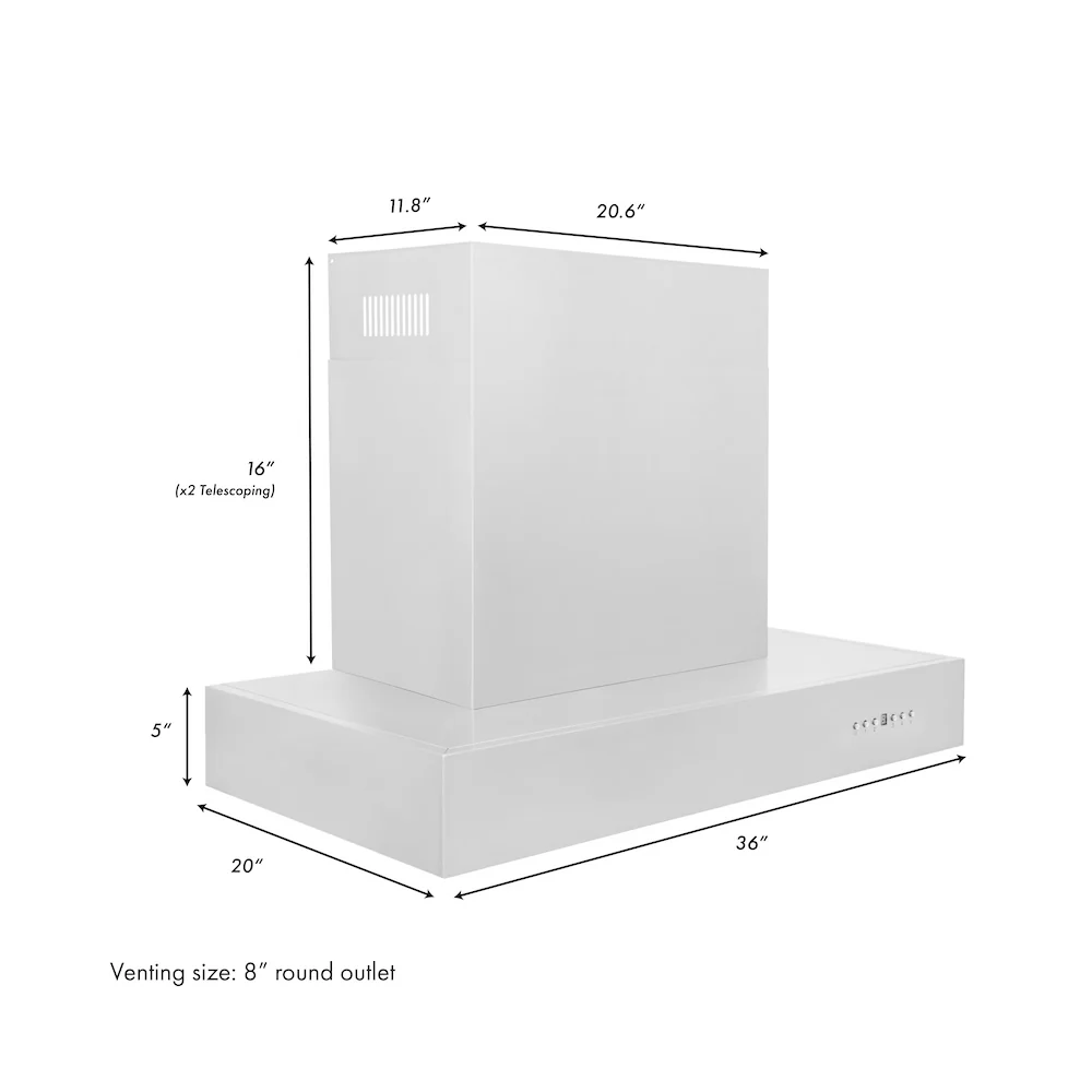 ZLINE 36" Ducted Professional Wall Mount Range Hood in Stainless Steel (KECOM-36) - Image 10