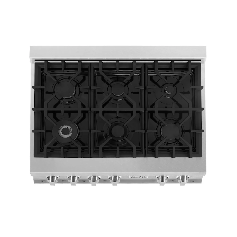 ZLINE 36 in. Legacy Gas Rangetop with 6 Burners and Porcelain Cooktop in Satin Stainless Steel, Open Box-Great Condition - Image 3