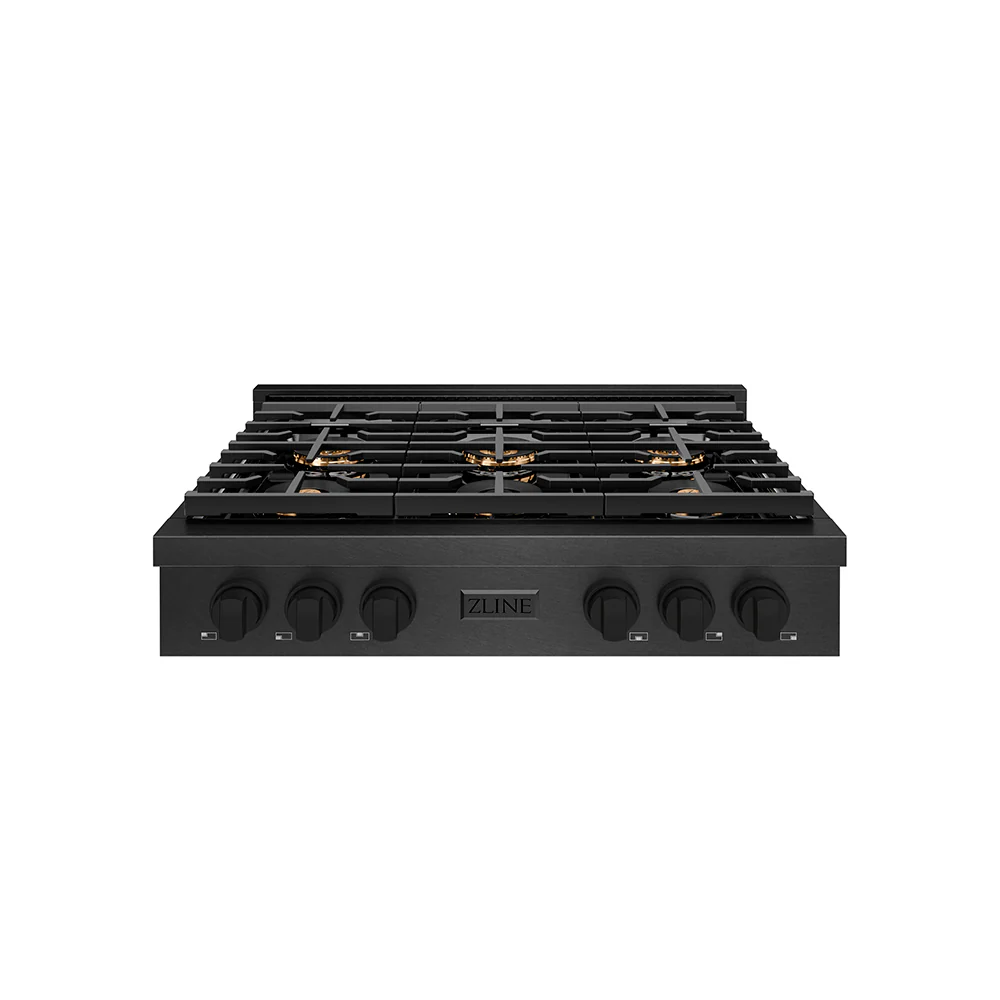 ZLINE 36 in. Paramount Gas Rangetop with 6 Burner DuoPro™ Cooktop in Black Satin Stainless Steel, Open Box-Great Condition - Image 3