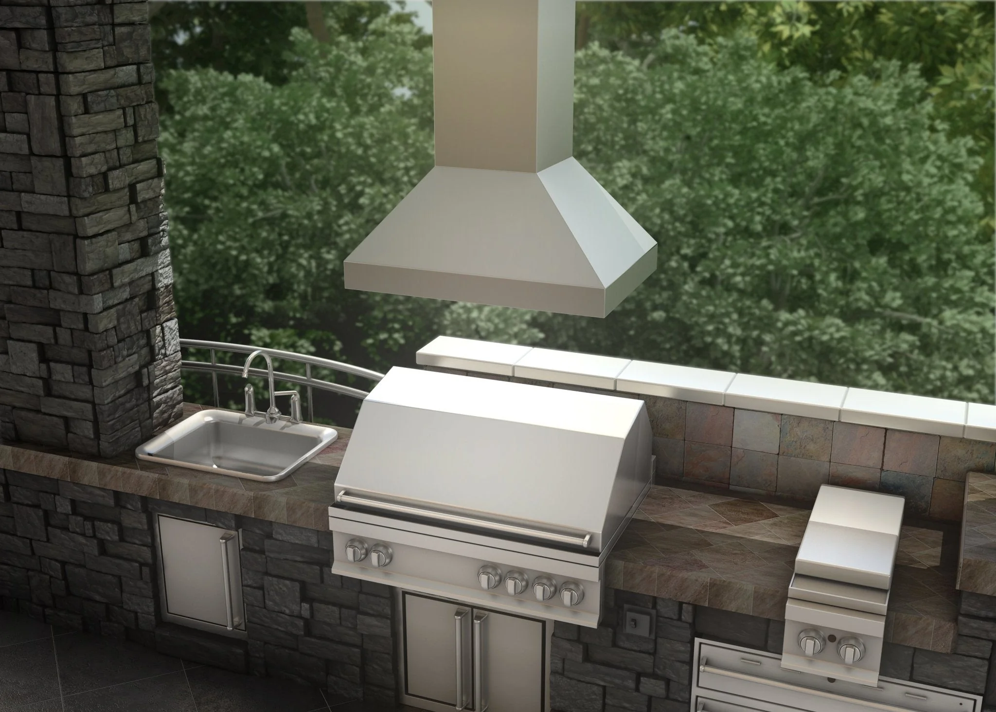 ZLINE Ducted Island Mount Range Hood in Outdoor Approved Stainless Steel (597i-304) - Image 7