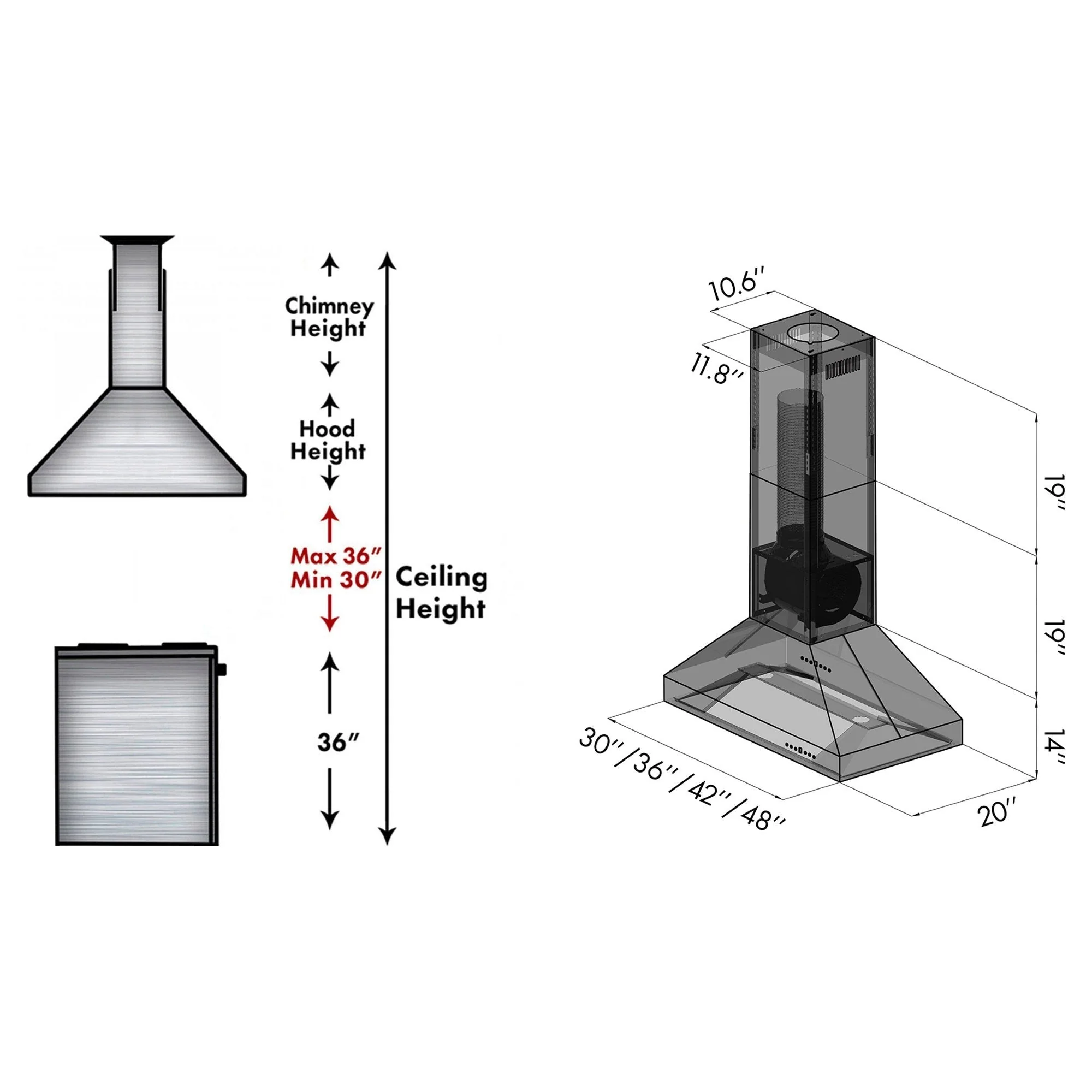 ZLINE Ducted Island Mount Range Hood in Outdoor Approved Stainless Steel (597i-304) - Image 8